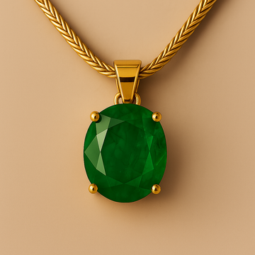 Lab-Grown Zambian Emerald (Panna) – Pendant
