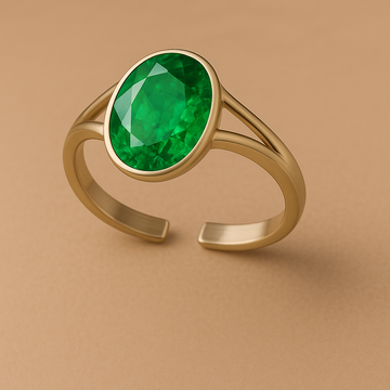 Lab-Grown Colombian Emerald (Panna) – Adjustable Ring